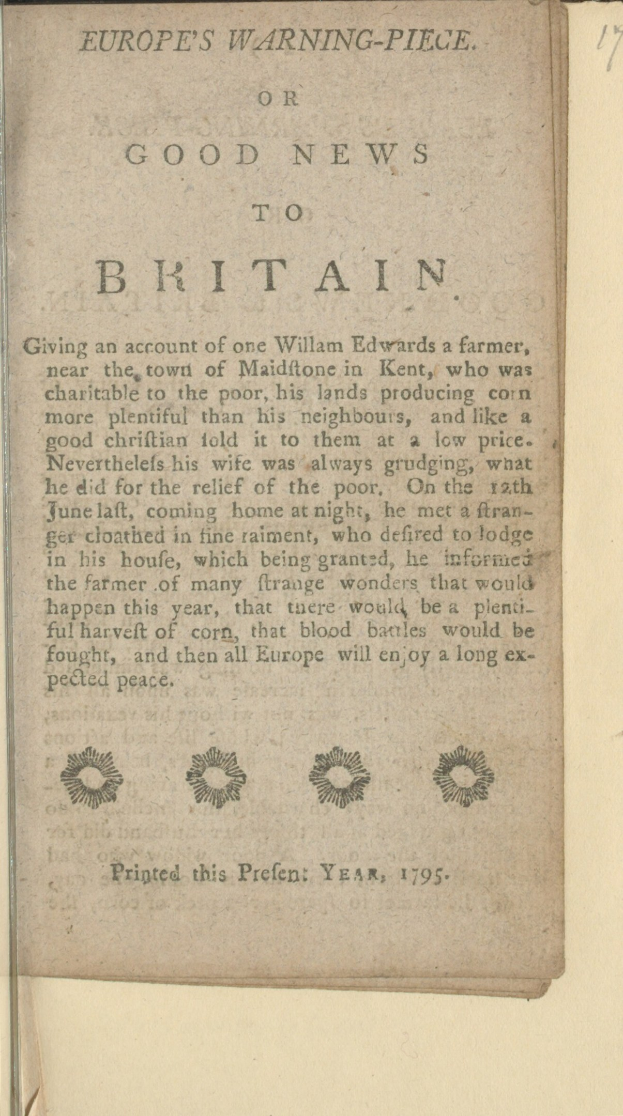 Offenes Buch mit der Aufschrift "Europas Warnstück oder gute Nachricht für Großbritannien" auf dem Papier.