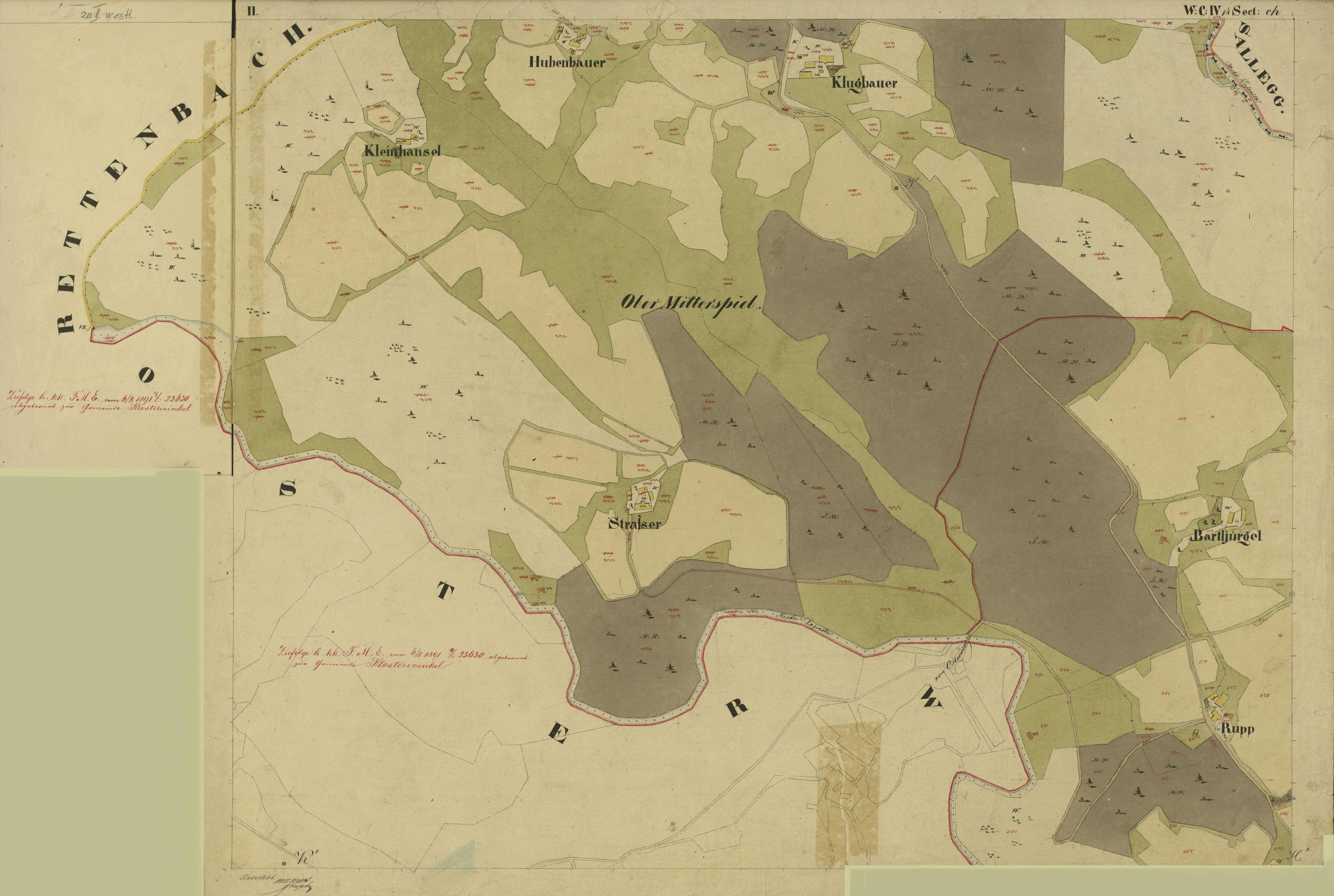 Ein alter Stadtplan von Stuttgart, Deutschland, der Stadtgrenzen, Straßen, Gebäude, Sehenswürdigkeiten und Textdetails zeigt.