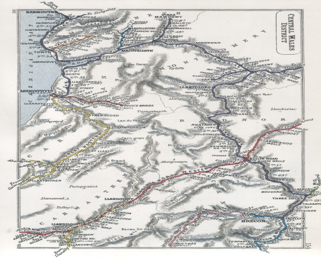 Detailierte alte Karte der schottischen Highlands mit beschrifteten geographischen Merkmalen, Routen und Textannotationen.