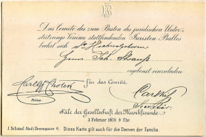 Urkunde ausgestellt von der deutschen Regierung mit handgeschriebener Schrift und einem Logo oben auf altem Papier.