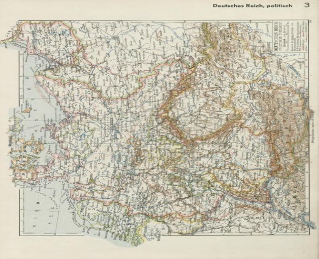 Schwarz-weißes 19. Jahrhundert-Karte von Deutschland, die historische politische Teilungen zeigt, mit gedrucktem Text oben und unten.