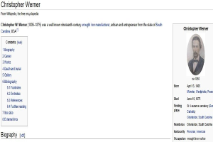 Ein Bild einer Person mit ihrer Biografie und zusätzlichem Text.