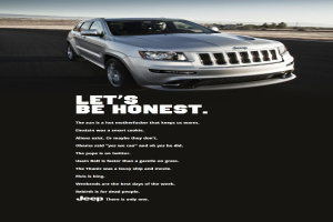 Ein Auto mit Textzitaten darunter in einem bearbeiteten Bild.