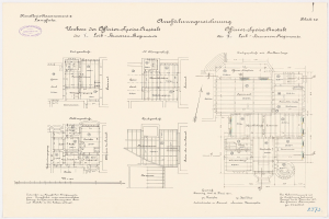 Schwarz-weißer architectural floor plan des ehemaligen Bundeskanzleramts in der Bundesrepublik Deutschland, der detaillierte Layout- und Textangaben zeigt.