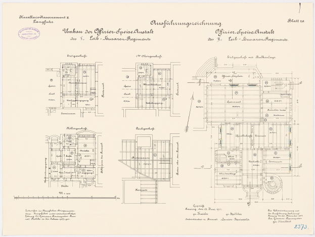 Schwarz-weißer architectural floor plan des ehemaligen Bundeskanzleramts in der Bundesrepublik Deutschland, der detaillierte Layout- und Textangaben zeigt.