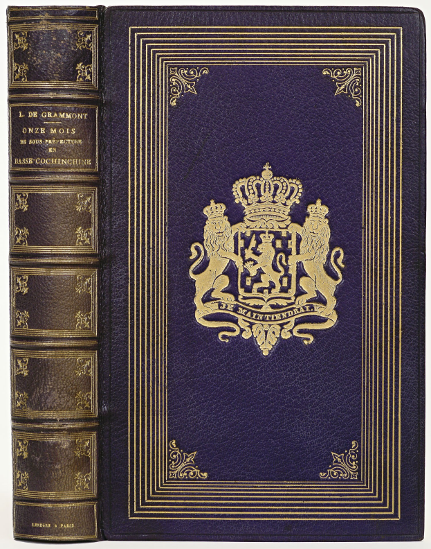 Ein blaues Gesetzbuch mit einer goldenen Krone darauf, vor einem weißen Hintergrund, mit Text und einem Logo auf dem Cover.